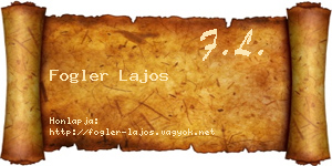 Fogler Lajos névjegykártya
