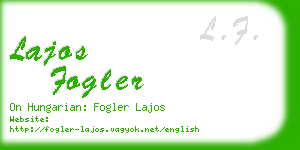 lajos fogler business card